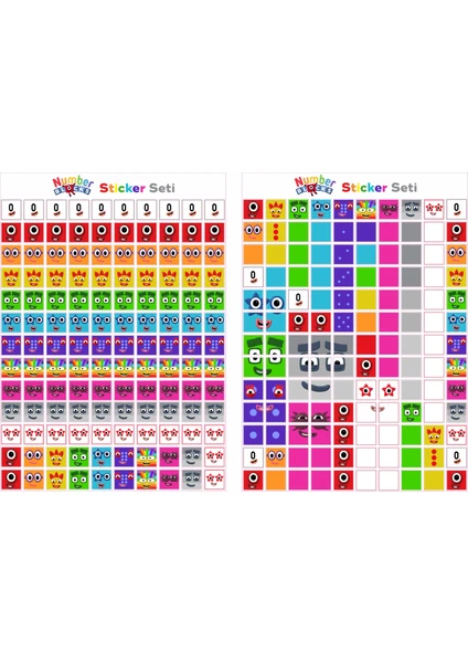 Number Blocks Matematik Eğitici Birim Küp Snapcubes /0-10 Sticker 260 Pcs