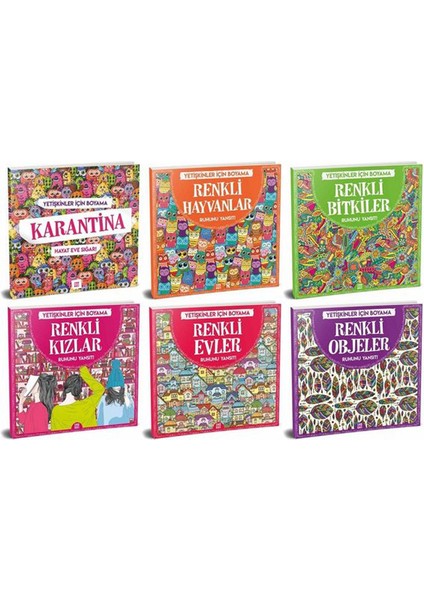 Yetişkinler Için Boyama Seti-6 Kitap Takım