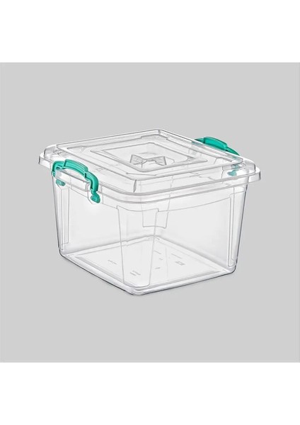 Poly Time Polytime Şeffaf Kilitli Mutfak Eşya Gıda Saklama Düzenleme Kabı Kutusu - Kare - 6 Litre