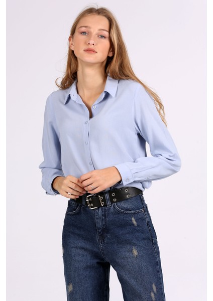 3785 Viskon Gömlek - Açık Mavi fiyatları