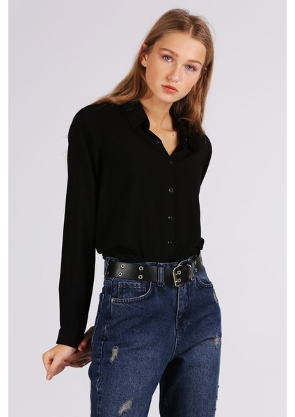 3785 Viskon Gömlek - Siyah fiyatları