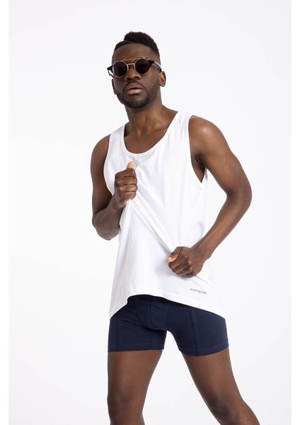 Loose Fit 2'li Beyaz Atlet 9225