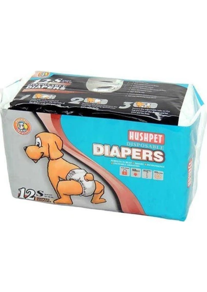 Köpek Alt Tuvalet Bezi 12 Adet S Hush Pet Diapers Small 12'li Köpek Bezi