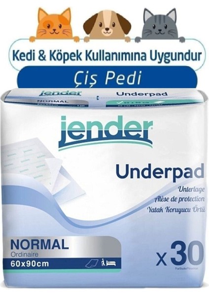 Kedi Köpek Çiş Tuvalet Pedi Örtüsü 90 Adet 60X90 cm 90 Adet 30'lu x 3 Paket Yatak Koruyucu