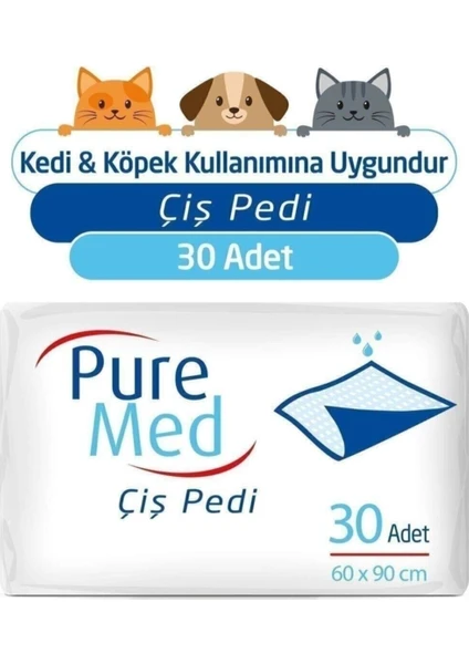 Pure Med  60X90 cm Kedi Köpek Çiş Pedi 30 Adet