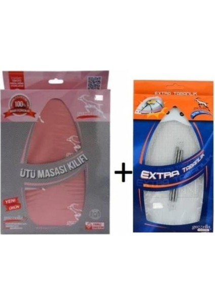 Gazzella Keçeli Ütü Masası Kılıf Bezi Ve Parlatmaz Ütü Tabanlığı Seti Pembe