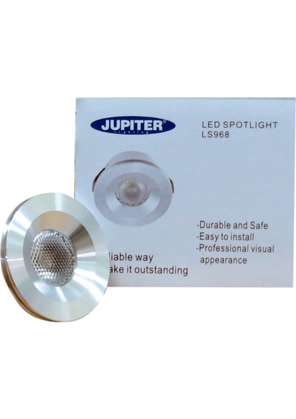 Jüpiter Sıva Altı 3W 3000K Alüminyum LED Spot Trafolu LS968