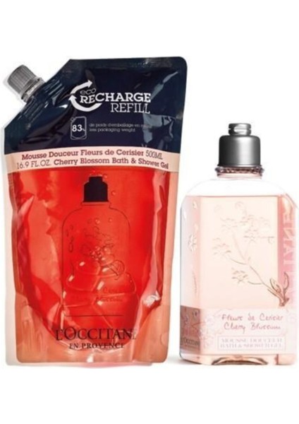 Kiraz Çiçeği Duş Jeli Ekonomik Yedek Ikilisi 250 ML+500 ml Refill-Yedek