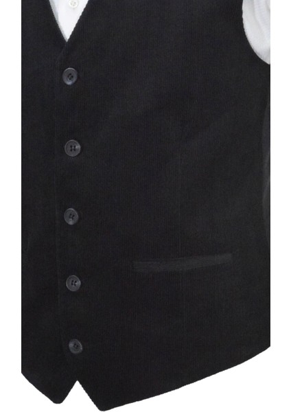 Erkek Yelek V Yaka Siyah Kadife 50450 fırsatları