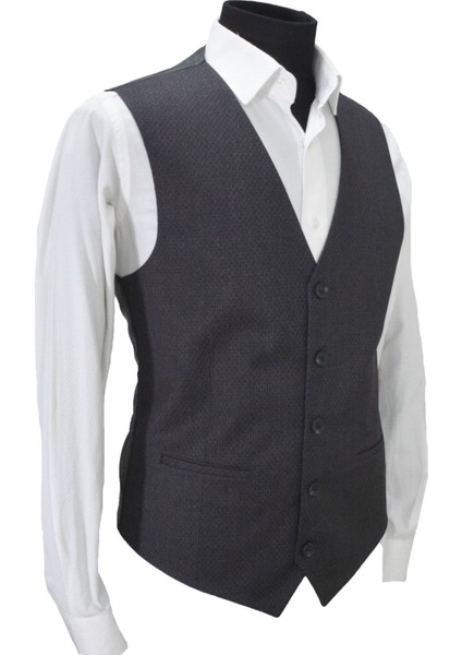 Erkek Yelek V Yaka Siyah Kahve Desenli 50457 fiyatları