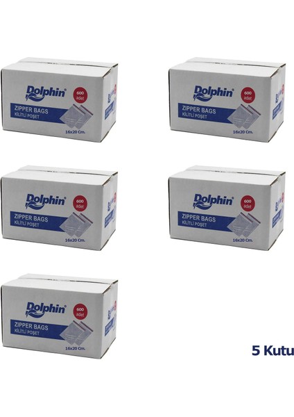 Kilitli Şeffaf Buzdolabı Kilitli Saklama Poşeti Torba - 16X20 Cm. - 600 Adetlik 5 Kutu