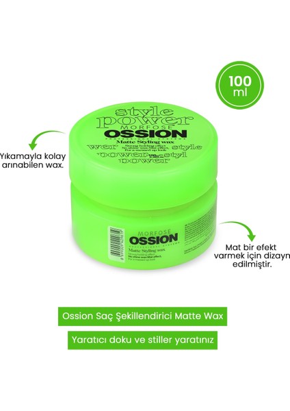 Ossion Matte Styling Wax Yeşil 100 Ml X 2 Adet fiyatları