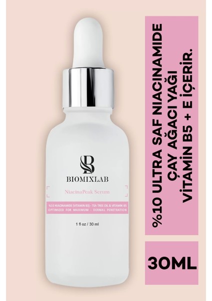 Cilt Tonu Eşitleyici & Sıkılışatırıcı NiacinamideÇay Ağacı Özlü Cilt Serumu 30ML