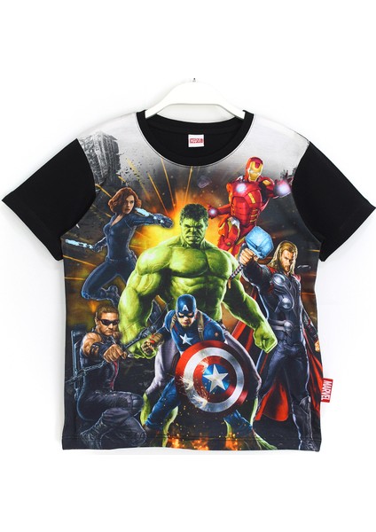 Hulk Avengers 3D Dijital Baskılı Erkek Çocuk T-Shirt Siyah