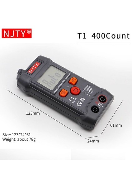 Roba Njty T1 Dijital Multimetre True Rms Ncv 600V Mini Cep El Tipi Voltmetre Ac Dc Voltaj Direnç Buzzer