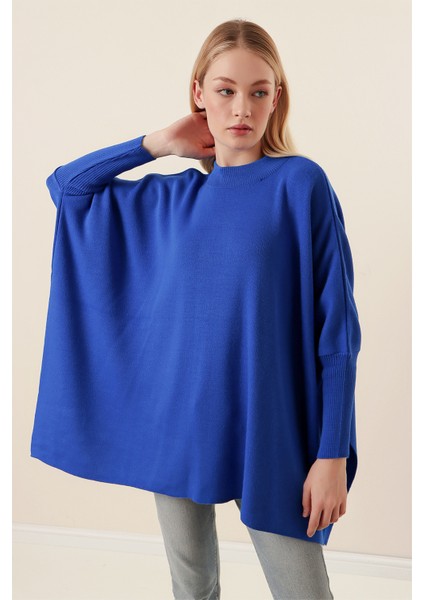 15783 Yırtmaçlı Panço Kazak - A.saks indirimleri