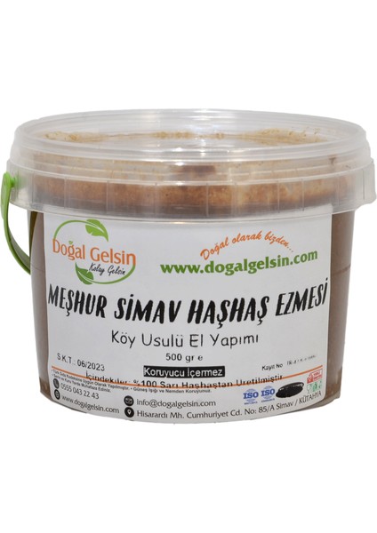 Doğal Gelsin Kolay Gelsin Meşhur Simav Haşhaş Ezmesi - 500 gr