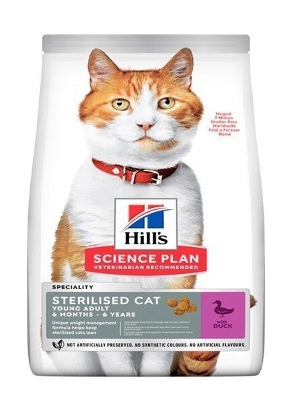 Hill's Sterilised Young Ördekli 1.5 kg Kısırlaştırılmış Kuru Kedi Maması
