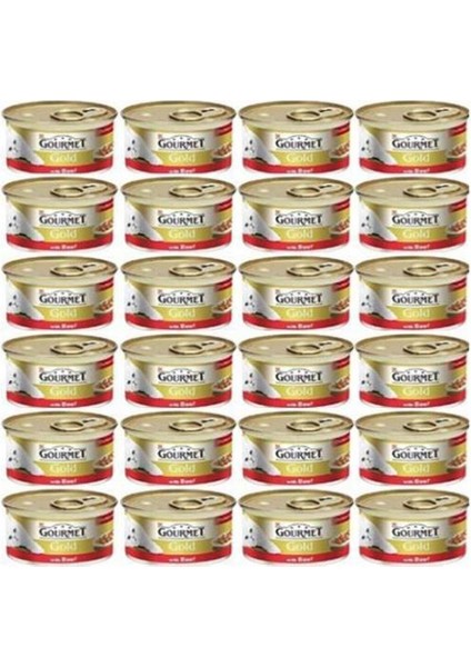 Gourmet Gold Kıyılmış Sığır Etli Konserve Yetişkin Kedi Maması 24 x 85 G