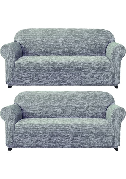 Jakarli Koltuk ,kanepe ,çekyat Örtüsü Çubuk Desen Esnekli Eteksiz3+3takım Için