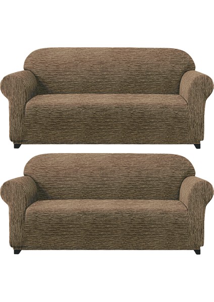 Jakarli Koltuk ,kanepe ,çekyat Örtüsü Çubuk Desen Esnekli Eteksiz3+3takım Için