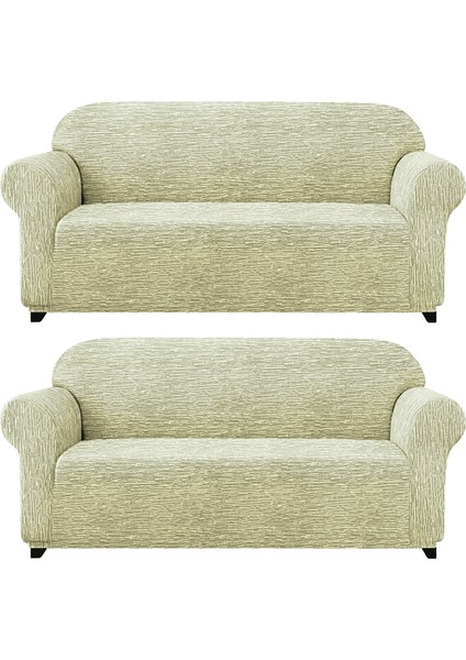 Jakarli Koltuk ,kanepe ,çekyat Örtüsü Çubuk Desen Esnekli Eteksiz3+3takım Için