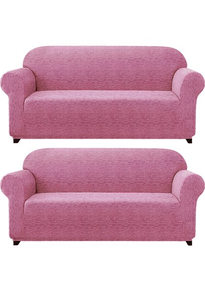 Jakarli Koltuk ,kanepe ,çekyat Örtüsü Çubuk Desen Esnekli Eteksiz3+3takım Için