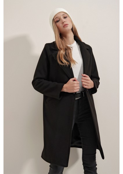 9085 Kaşe Kaban - Siyah fiyatları