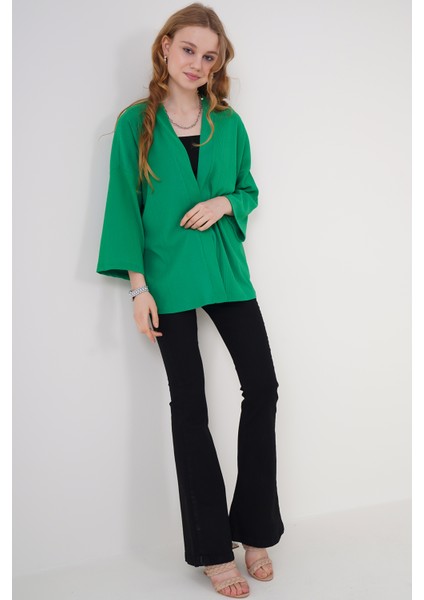 5862 Örme Kimono - Yeşil modelleri