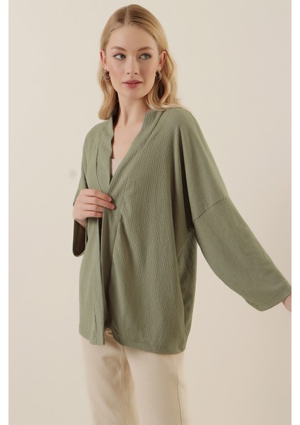 5862 Örme Kimono - Çağla indirimleri