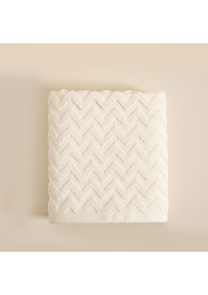 Zigzag Yüz Havlusu 50X70 cm Ekru/ekru