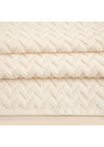 Zigzag Yüz Havlusu 50X70 cm Ekru/ekru