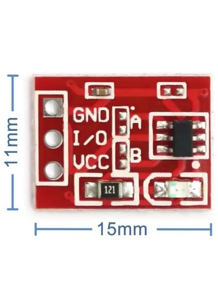 Roba TTP223B Kırmızı Dokunmatik Sensör Modülü Touch Kapasitif 1 Kanal Buton Dokunma Algılayıcı Sensör