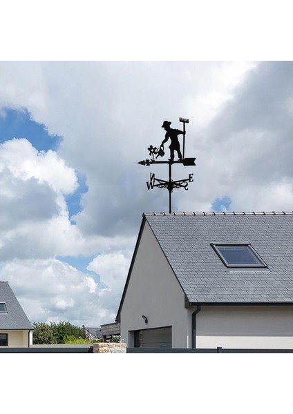 Paslanmaz Çelik Weathervan Çatı Mounta Hava Dökülme Yard Bahçe Barn Çiftçi (Yurt Dışından)