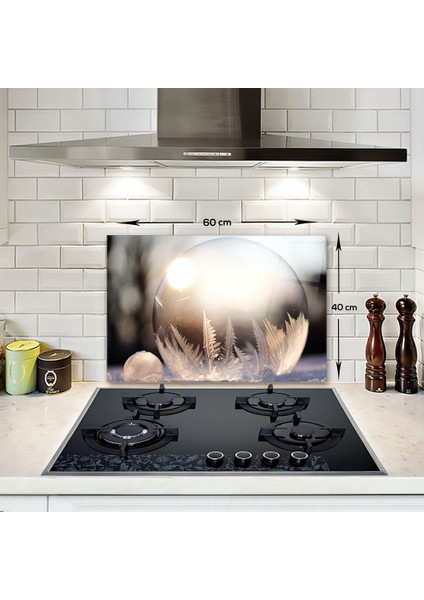 Kış Küresi Desenli | Cam Ocak Arkası Koruyucu | 40CM x 60CM fiyatları