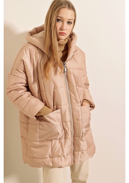 5130 Salaş Şişme Mont - Vizon modelleri