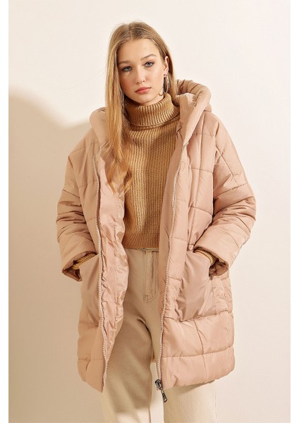 5130 Salaş Şişme Mont - Vizon indirimleri