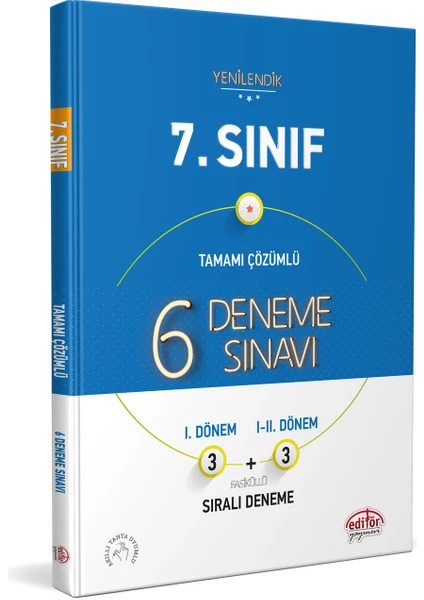 Editör Yayınları 7. Sınıf 6 (3-3) Deneme Sınavı Tamamı Çözümlü