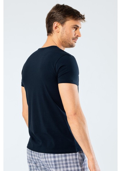 %95 Pamuk %5 Likra Bisiklet Yaka Erkek T-Shirt