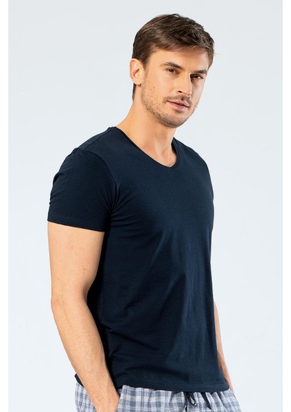 %95 Pamuk %5 Likra Bisiklet Yaka Erkek T-Shirt