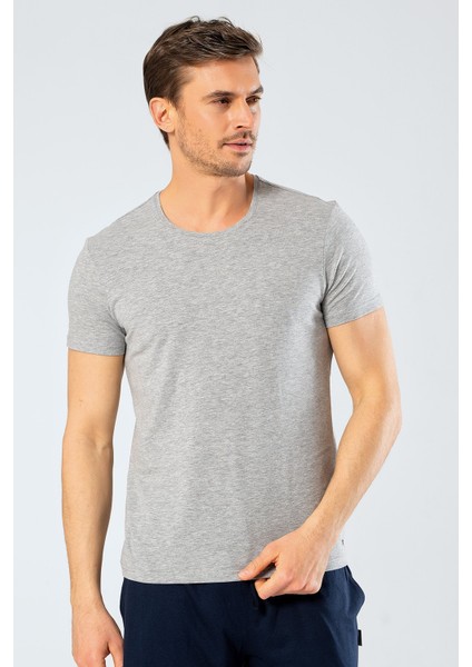 %95 Pamuk %5 Likra Bisiklet Yaka Erkek T-Shirt