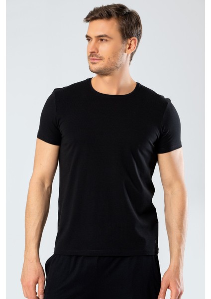%95 Pamuk %5 Likra Bisiklet Yaka Erkek T-Shirt