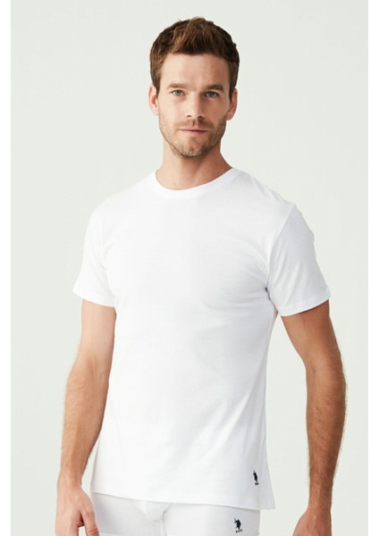 2'li Bisiklet Yaka Kısa Kol Düz Renk T-Shirt