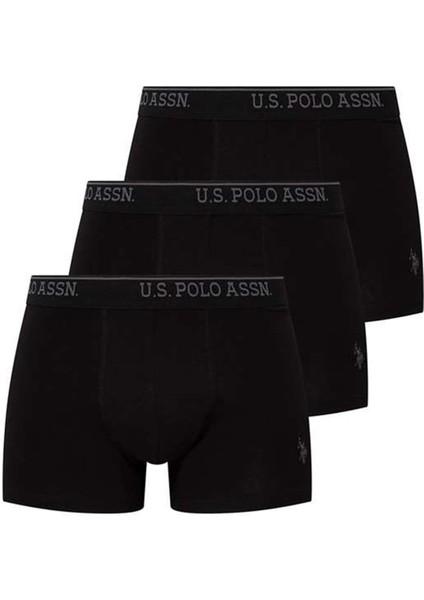 3'lü Paket Kemeri Marka Baskılı Arma Nakışlı Pamuklu Likralı Erkek Boxer