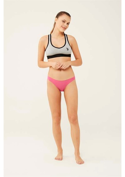 Kadın Siyah Beyaz Ten Kırmızı Somon 5 'li Brazilian Slip