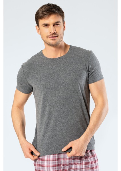 %95 Pamuk %5 Likra Bisiklet Yaka Erkek T-Shirt