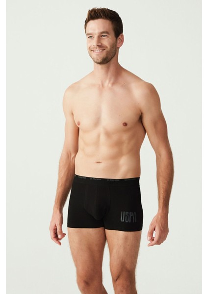 3'lü Pamuklu ve Likralı Erkek Boxer Uspa Yazı Baskılı Likralı Erkek Boxer modelleri