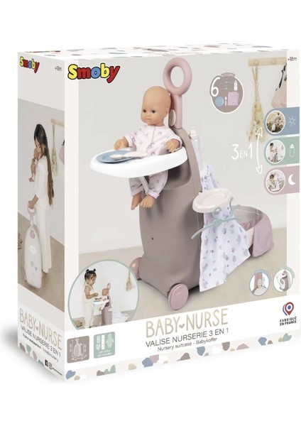 Baby Nurse 3'ü 1 Arada Oyuncak Bebek Seyahat Seti 220374