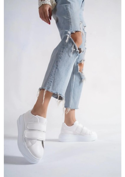 Tomıross Kadın Chloe Yüksek Tabanlı Cırtlı Sneaker Spor Ayakkabı CHLO-6901