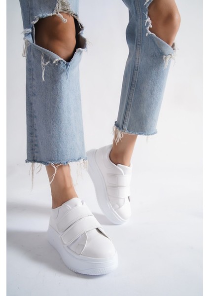 Tomıross Kadın Chloe Yüksek Tabanlı Cırtlı Sneaker Spor Ayakkabı CHLO-6901